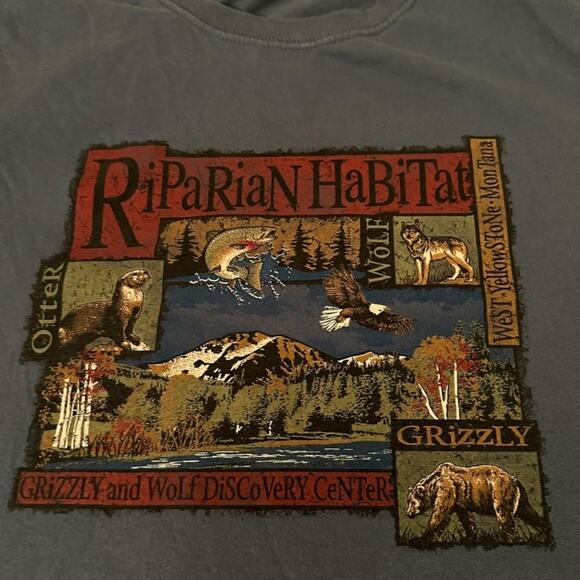 Grizzly and Wolf nature tee early 2000s - Picture 2 of 3